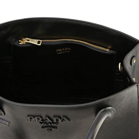 prada monochrome handbag in black|large black Prada handbags.